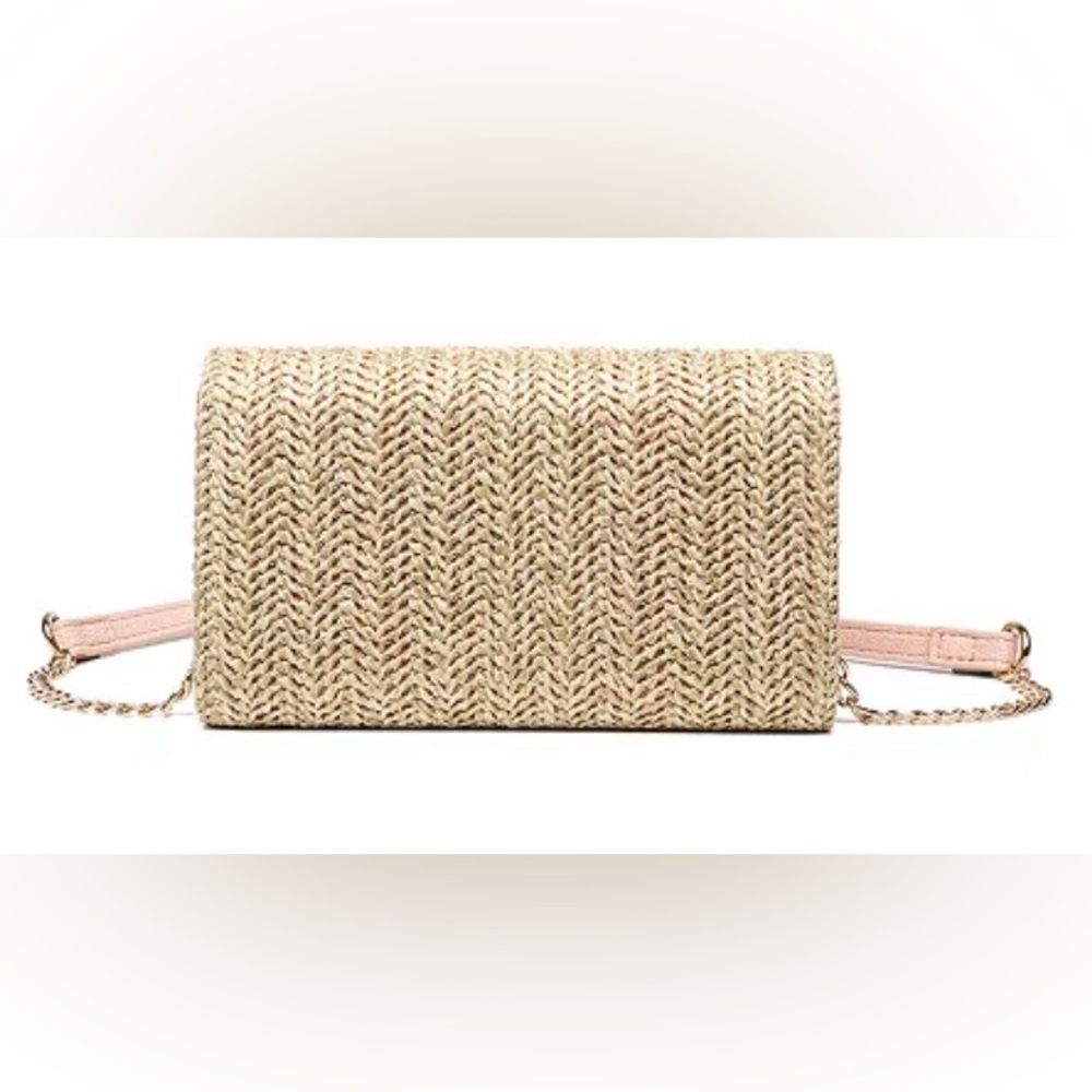 Like Dreams Pink Bow Bonnie Straw Crossbody - Picture 3 of 6
